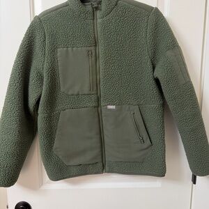 Cozy Olive Fleece Kids Jacket